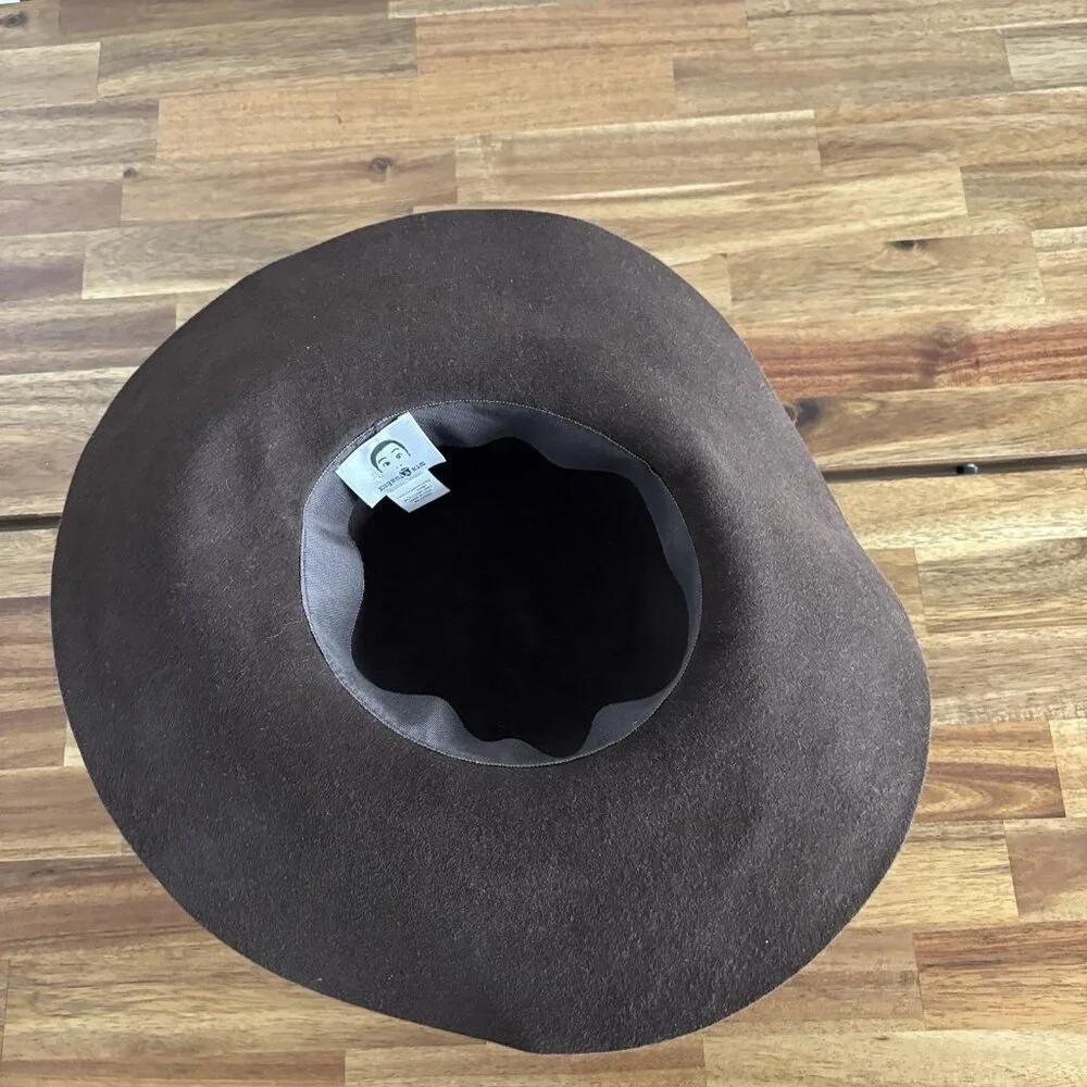 Eugenia Kim Brown Fedora Hat 100% Domesticated Rabbit Feather USA Made Old Money